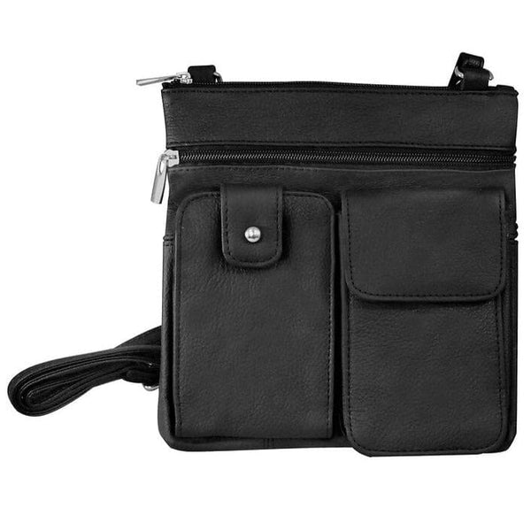 Genuine Leather Multi-Pocket Black Crossbody Purse Bag Bags & Travel - DailySale
