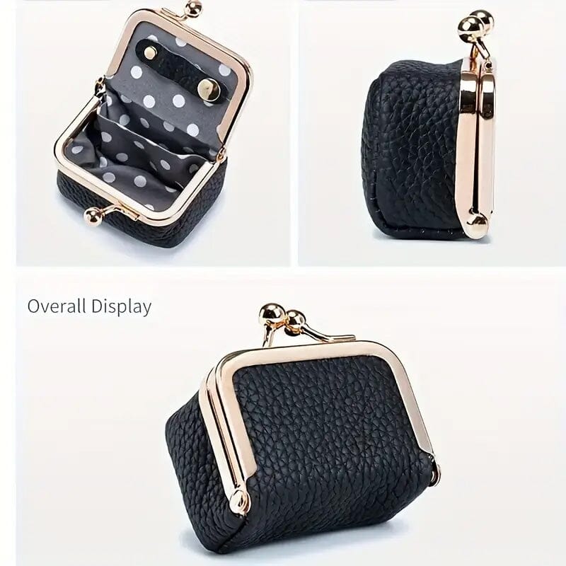 Genuine Leather Vintage-Inspired Coin Purse with Kiss Lock Handbags & Wallets - DailySale