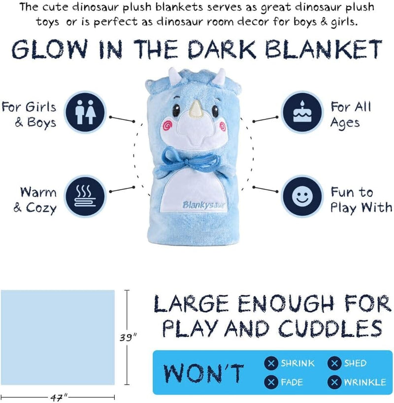 Glow in The Dark Dinosaur Blanket for Boys & Girls Bath - DailySale