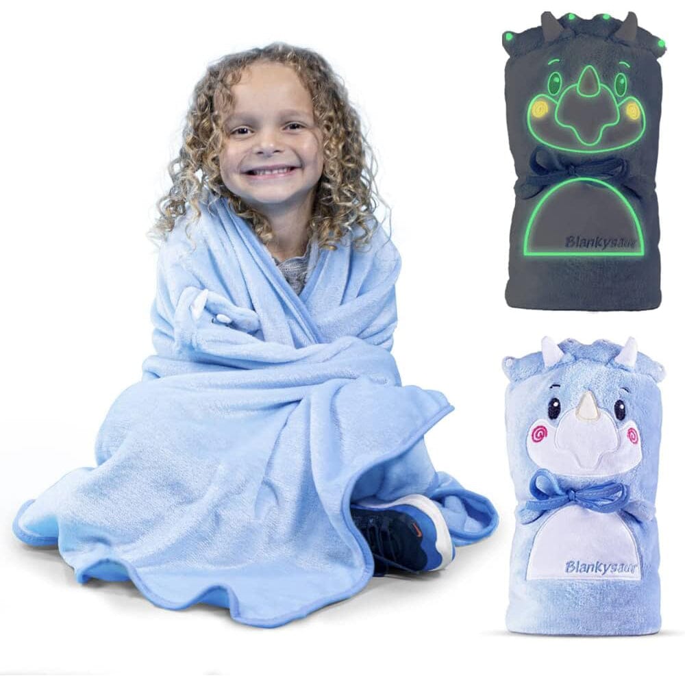 Glow in The Dark Dinosaur Blanket for Boys & Girls Bath - DailySale