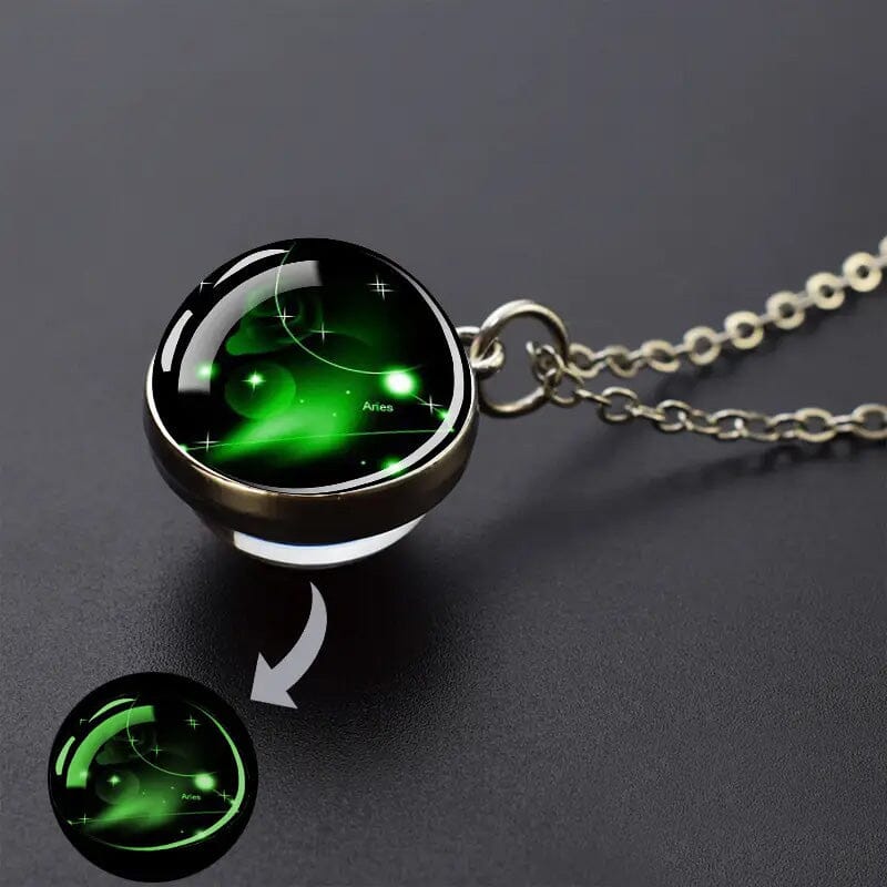 Glow-in-the-Dark Zodiac Pendant Necklace Necklaces Aries - DailySale