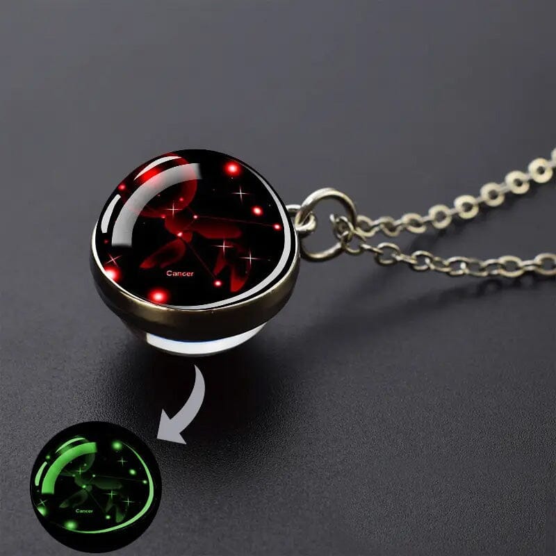 Glow-in-the-Dark Zodiac Pendant Necklace Necklaces Cancer - DailySale