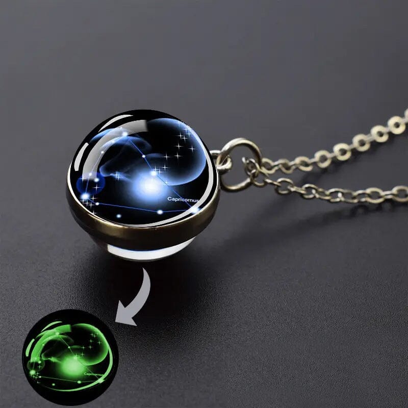 Glow-in-the-Dark Zodiac Pendant Necklace Necklaces Capricorn - DailySale