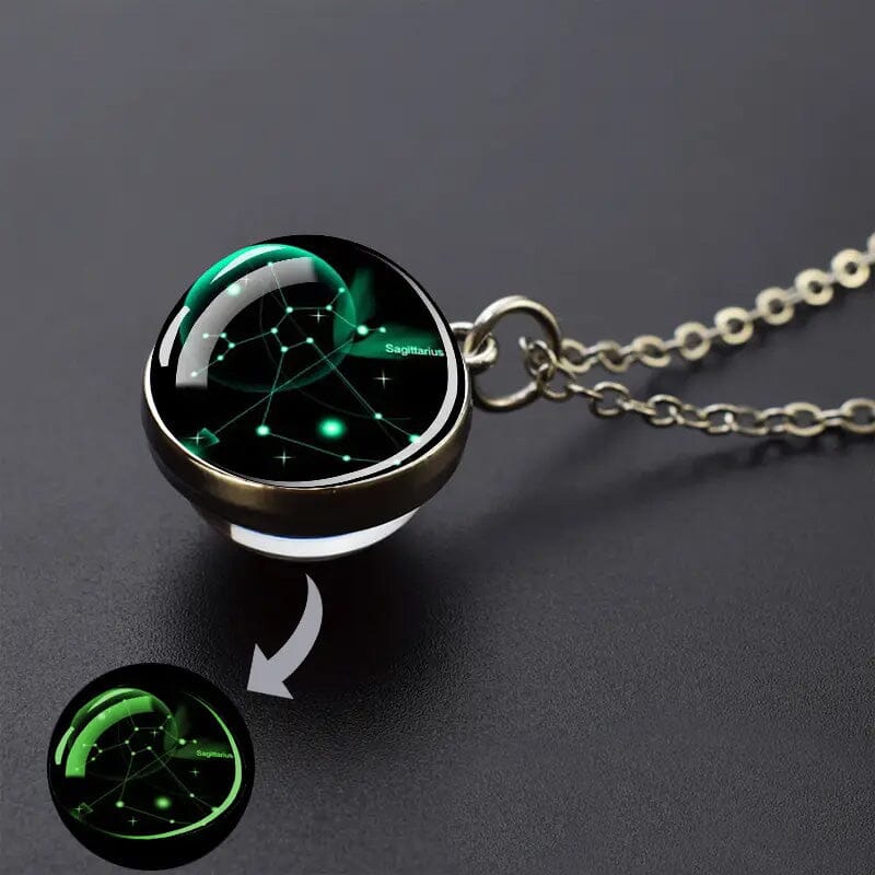 Glow-in-the-Dark Zodiac Pendant Necklace Necklaces Sagittarius - DailySale