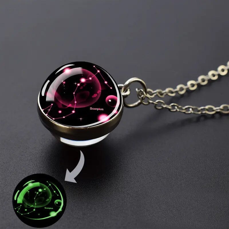 Glow-in-the-Dark Zodiac Pendant Necklace Necklaces Scorpio - DailySale