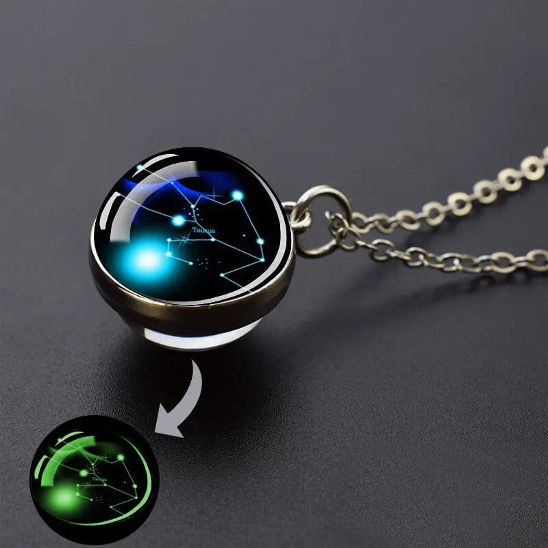 Glow-in-the-Dark Zodiac Pendant Necklace Necklaces Taurus - DailySale