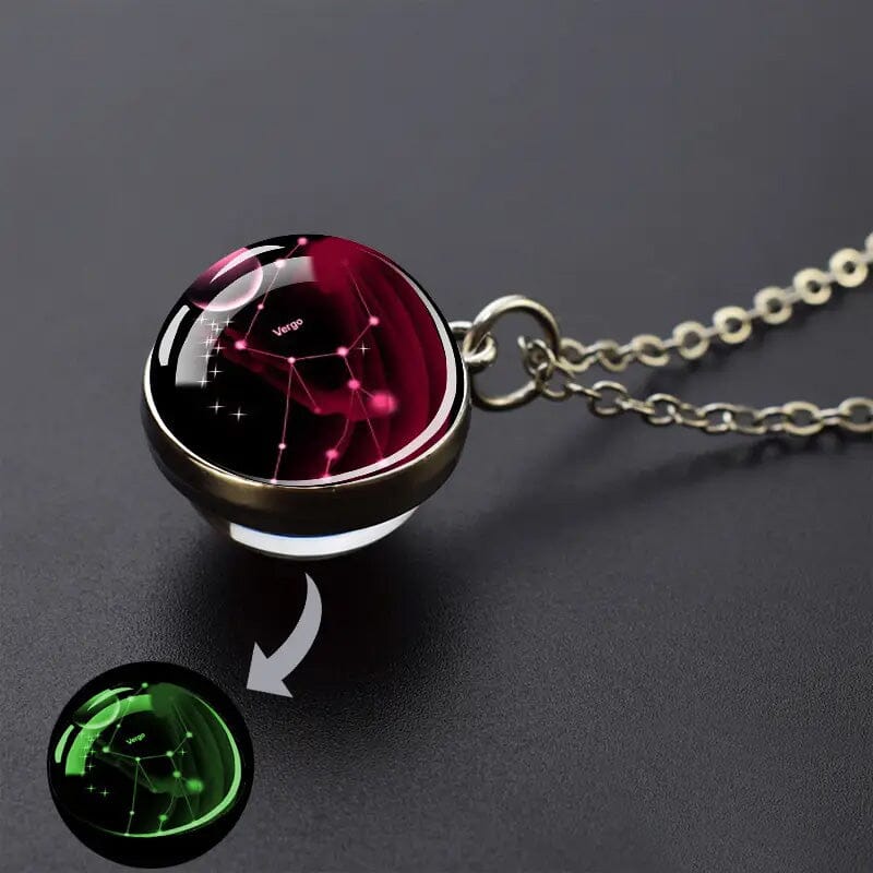 Glow-in-the-Dark Zodiac Pendant Necklace Necklaces Virgo - DailySale