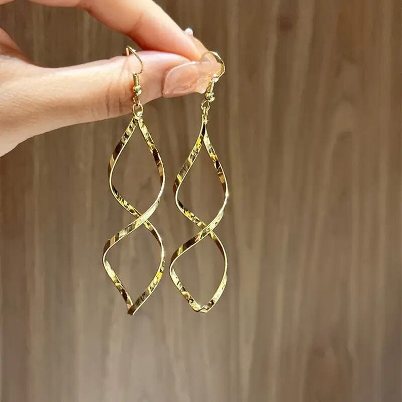 Golden Spiral Design Dangle Earrings Earrings - DailySale