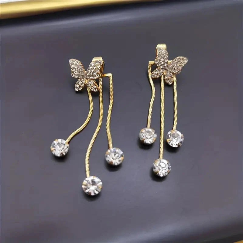 Golden-Tone Alloy Zirconia Dangle Earrings Earrings - DailySale