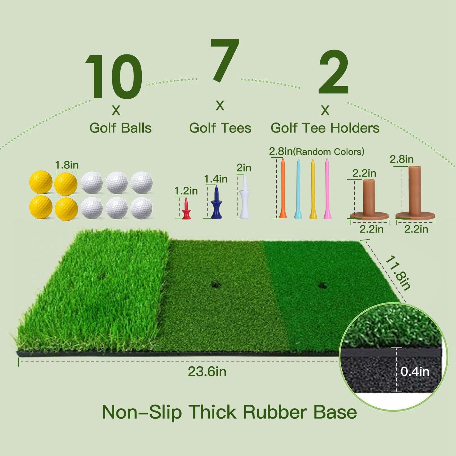 Golf Training Aids Driving Hitting Nets with Tri-Turf Golf Mat Target Cloth 10 Golf Balls 7 Golf Tees 2 Rubber Golf Tee Holders Carry Bag for Indoor Outdoor Sports Sports & Outdoors - DailySale