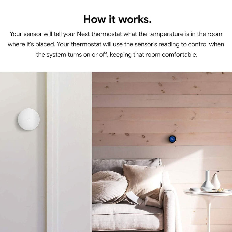 Google Nest Temperature Sensor (Refurbished) Household Appliances - DailySale