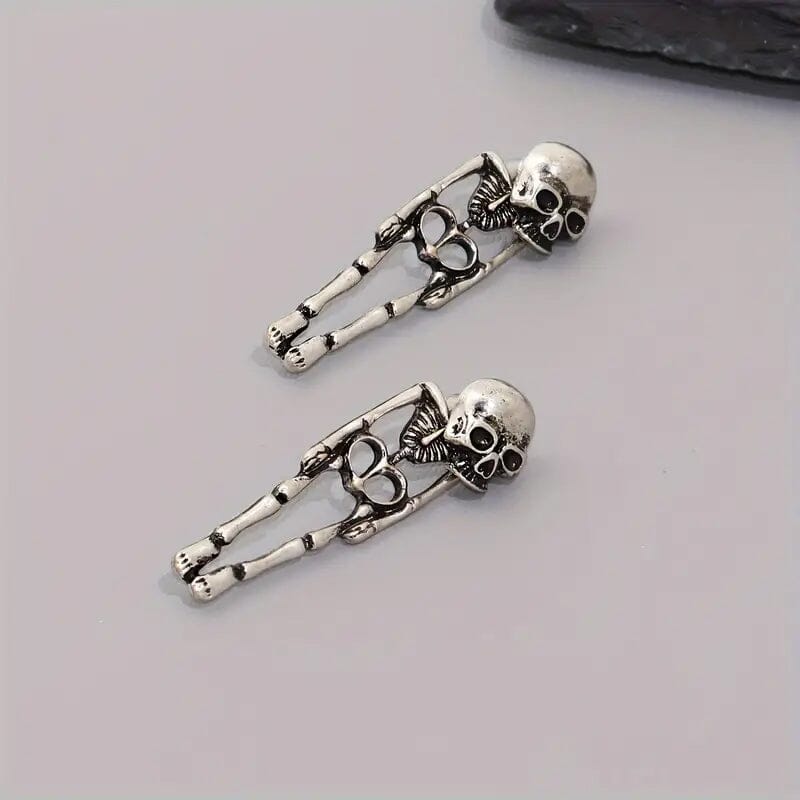 Gothic Dark Wind Skull Skeleton Hanging Earrings Earrings - DailySale