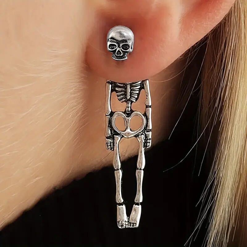 Gothic Dark Wind Skull Skeleton Hanging Earrings Earrings - DailySale