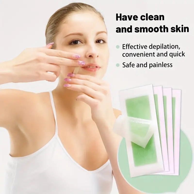 Green Aloe Vera Hair Removal Wax Strips Beauty & Personal Care - DailySale