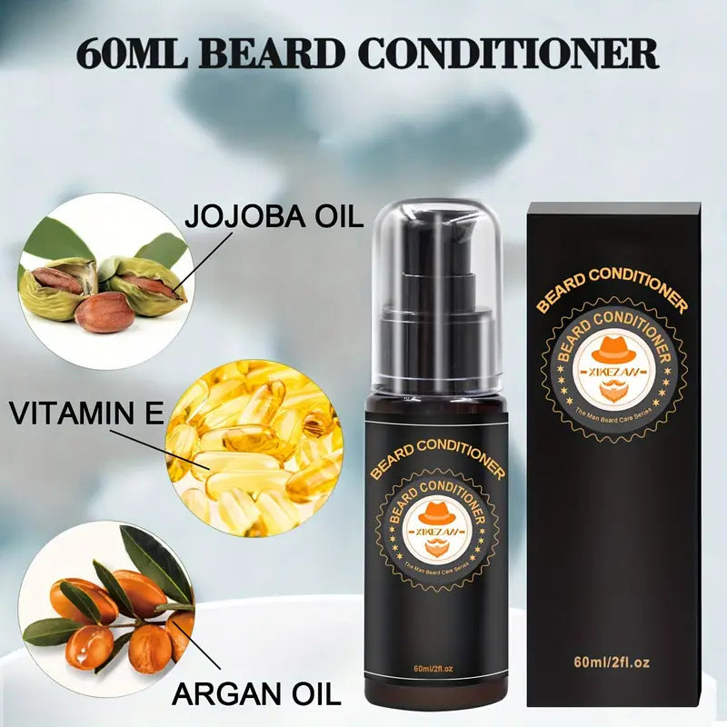 Grooming Kit w/Beard Conditioner, Oil, Balm, Brush, Wash, Comb, Scissor, Bag, E-Book Men's Grooming - DailySale