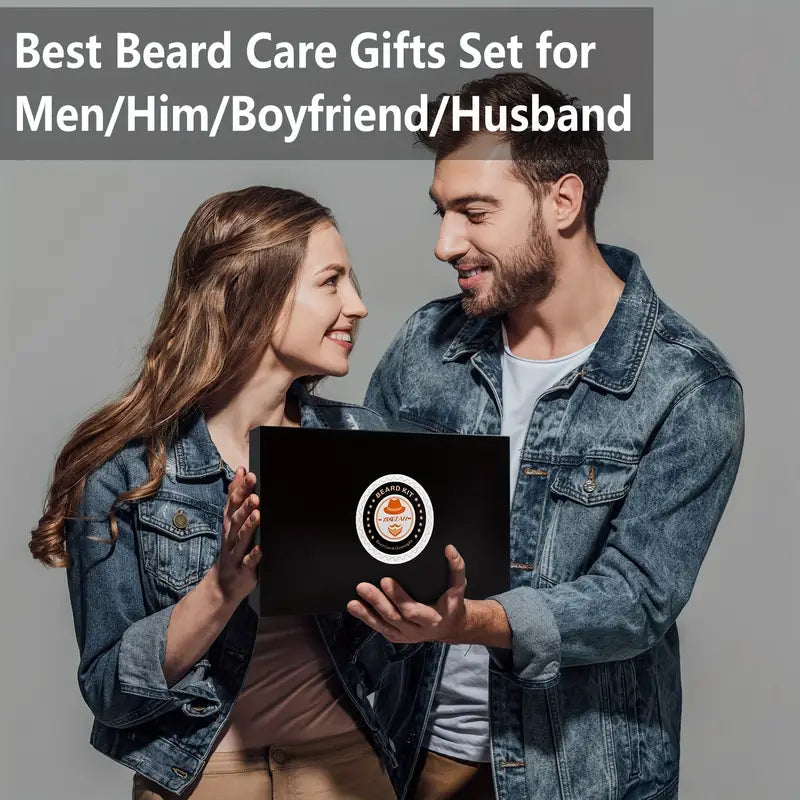 Grooming Kit w/Beard Conditioner, Oil, Balm, Brush, Wash, Comb, Scissor, Bag, E-Book Men's Grooming - DailySale