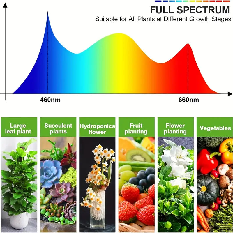 Grow Lights for Seed Starting Auto ON & Off Full Spectrum LED Plant Lights with Timer Garden & Patio - DailySale