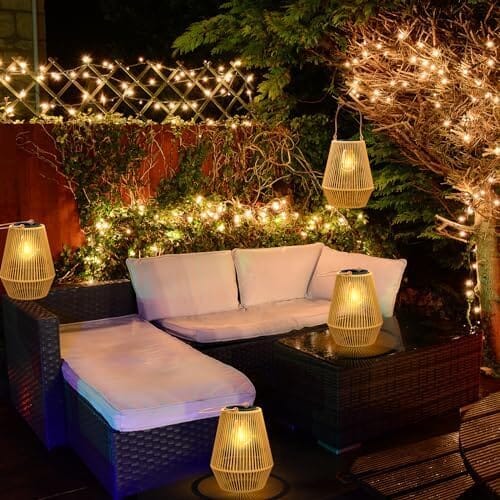 Hanging Solar Woven Lantern Solar Lamp Lights Decoration Outdoor Lighting - DailySale