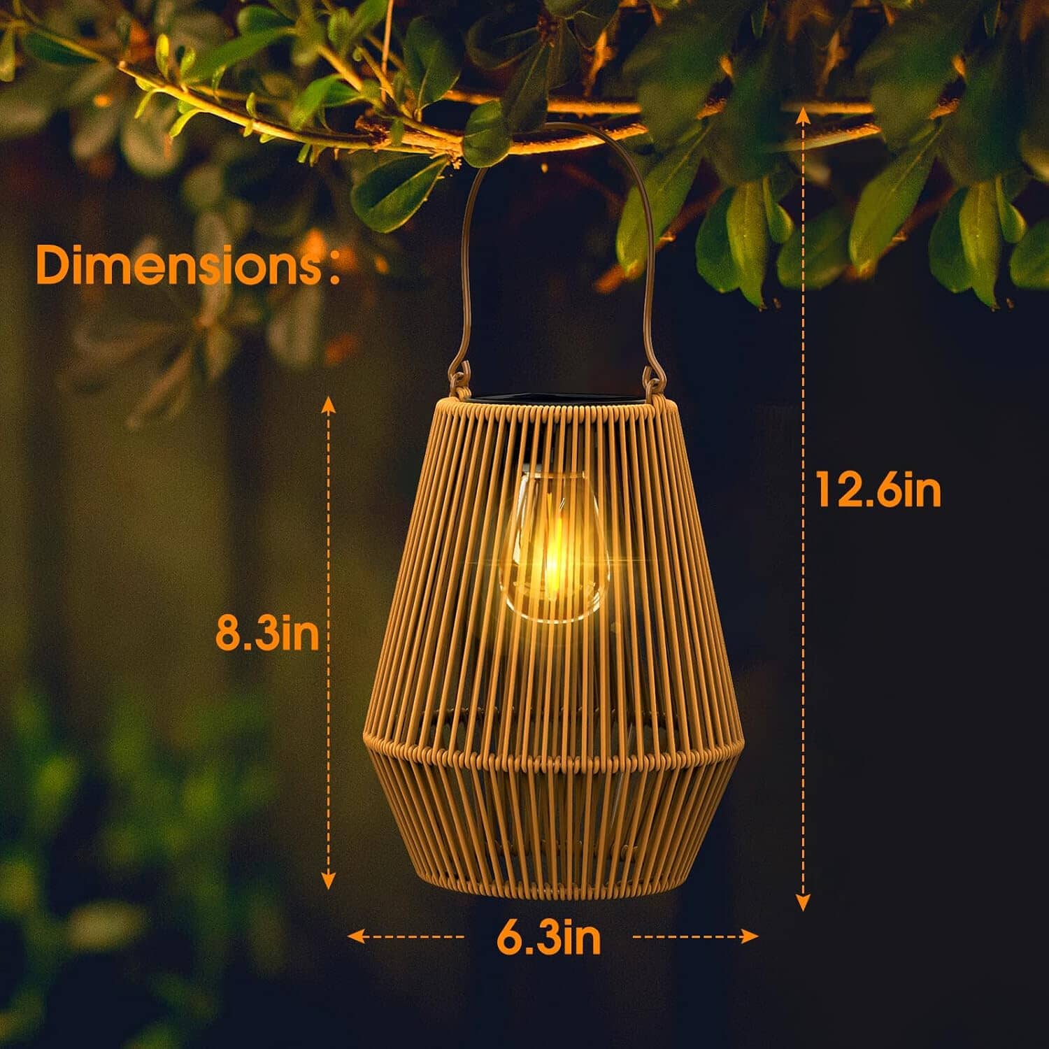 Hanging Solar Woven Lantern Solar Lamp Lights Decoration Outdoor Lighting - DailySale