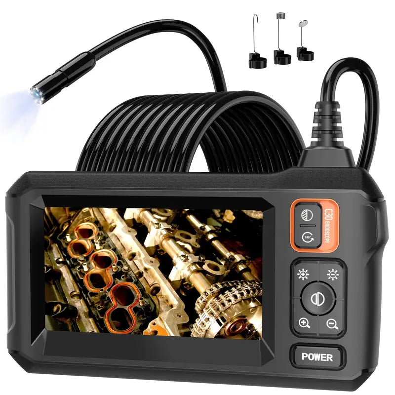 HD 1080P Borescope with 4.3" LCD Screen - Waterproof, Rechargeable Endoscope Camera Automotive - DailySale