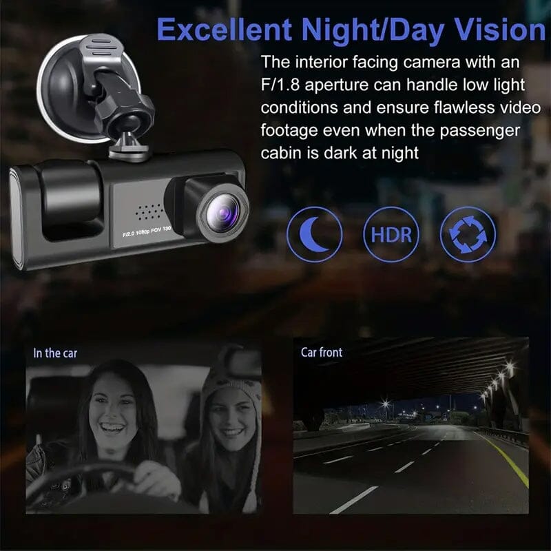 HD 1080P Car Dual Camera with IR Night Vision Loop Recording 2" IPS Screen Automotive - DailySale