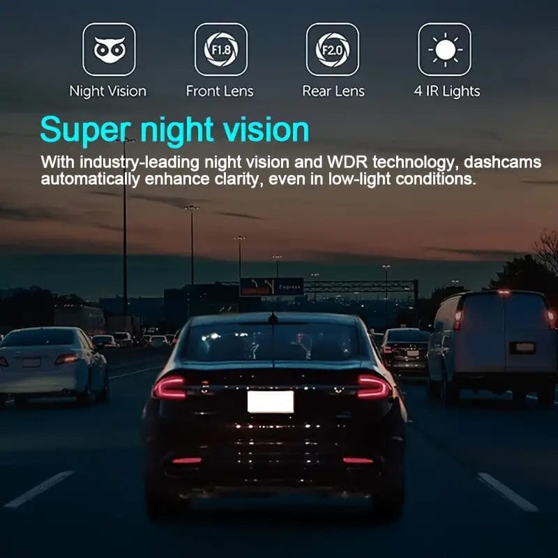 HD 1080P Car Dual Camera with IR Night Vision Loop Recording 2" IPS Screen Automotive - DailySale