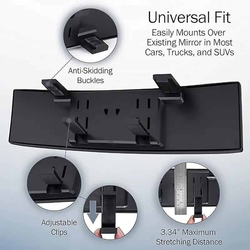 HD Wide-Angle Rearview Mirror for Cars, SUVs and Trucks Automotive - DailySale