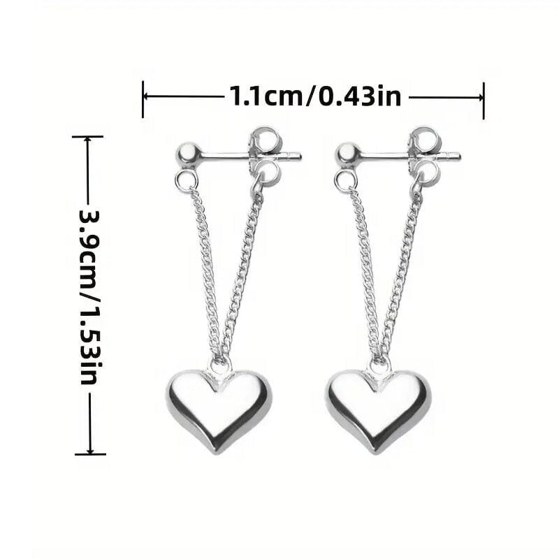 Heart Chain Design Earrings Earrings - DailySale