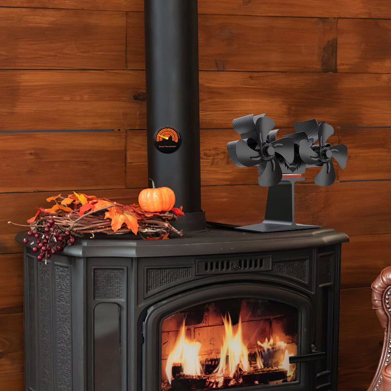 Heat Powered Wood Stove Fan Household Appliances - DailySale