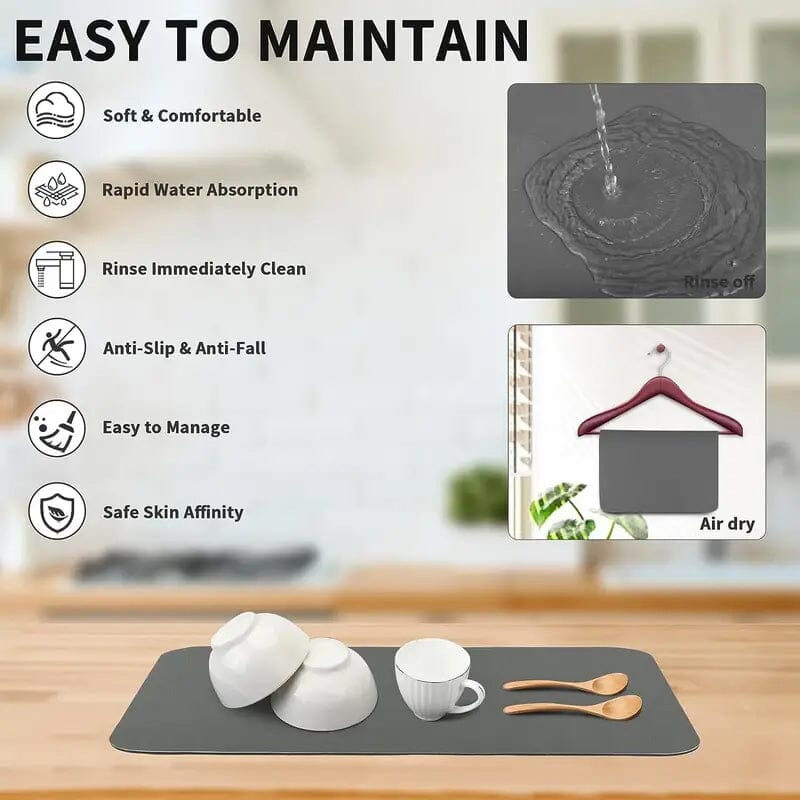 Heat Resistant Drainer Mat with Non-Slip Rubber Back Kitchen Tools & Gadgets - DailySale