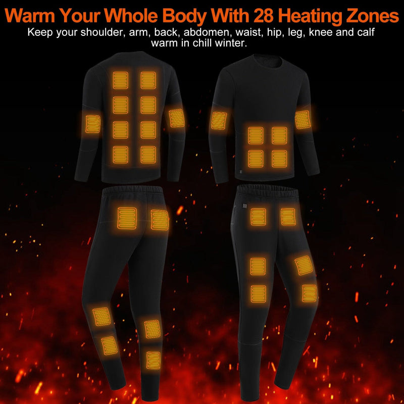 Cheap Men USB Electric Fleece Heating Thermal Underwear Heated Body Warmer  Winter