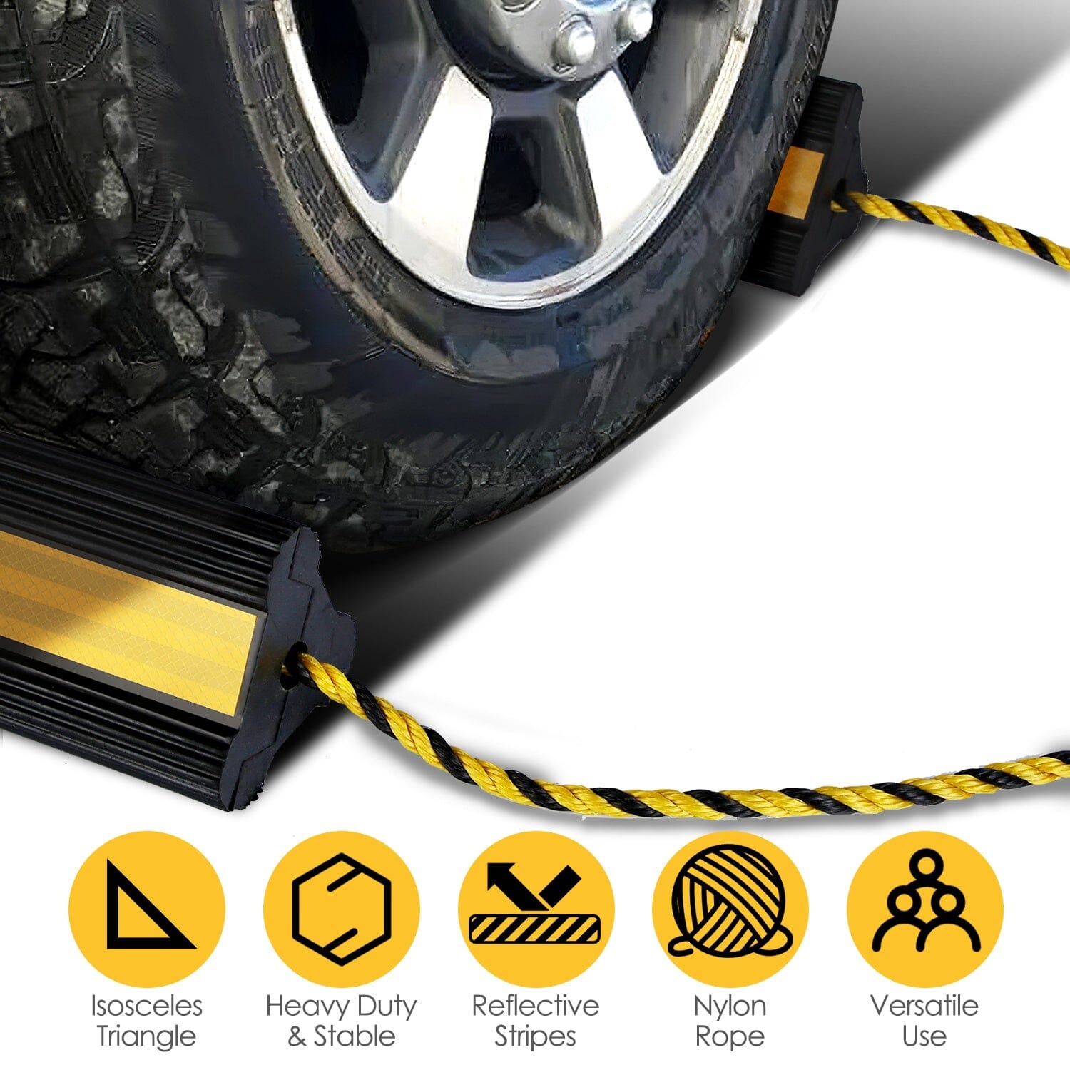 Heavy Duty Rubber Wheel Chocks Automotive - DailySale