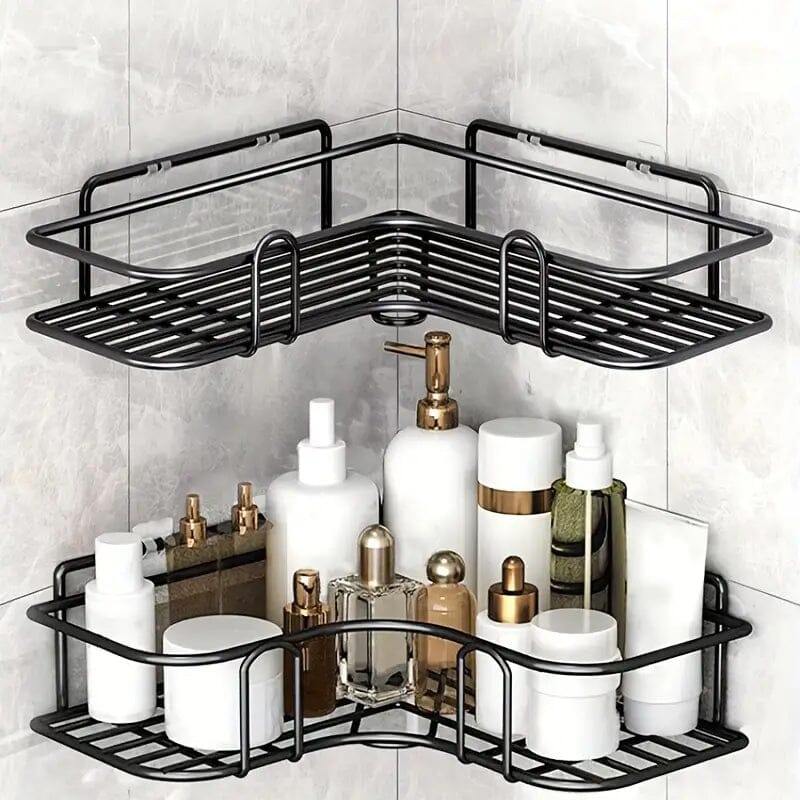 Heavy-Duty Triangle Wall Mounted Shower Caddy Rack Bath Black - DailySale