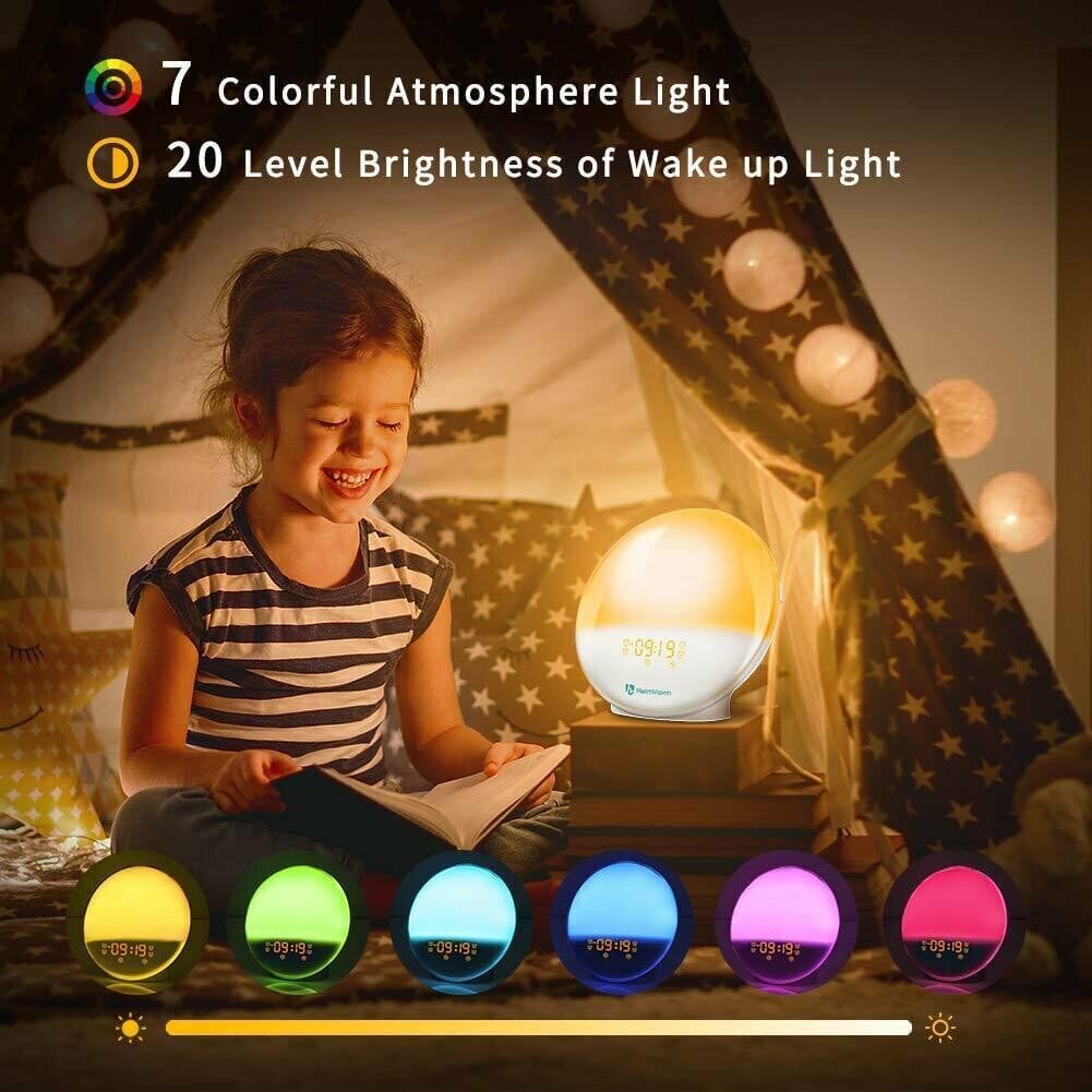 Heimvision A80S Wake Up Light Sunrise Alarm Clock for Adults & Kids, Work with Alexa (White) Indoor Lighting - DailySale