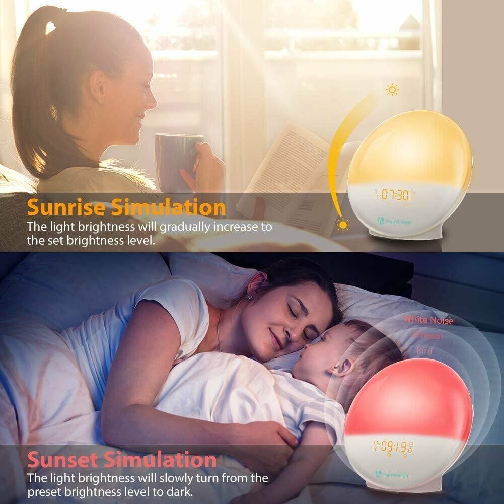 Heimvision A80S Wake Up Light Sunrise Alarm Clock for Adults & Kids, Work with Alexa (White) Indoor Lighting - DailySale