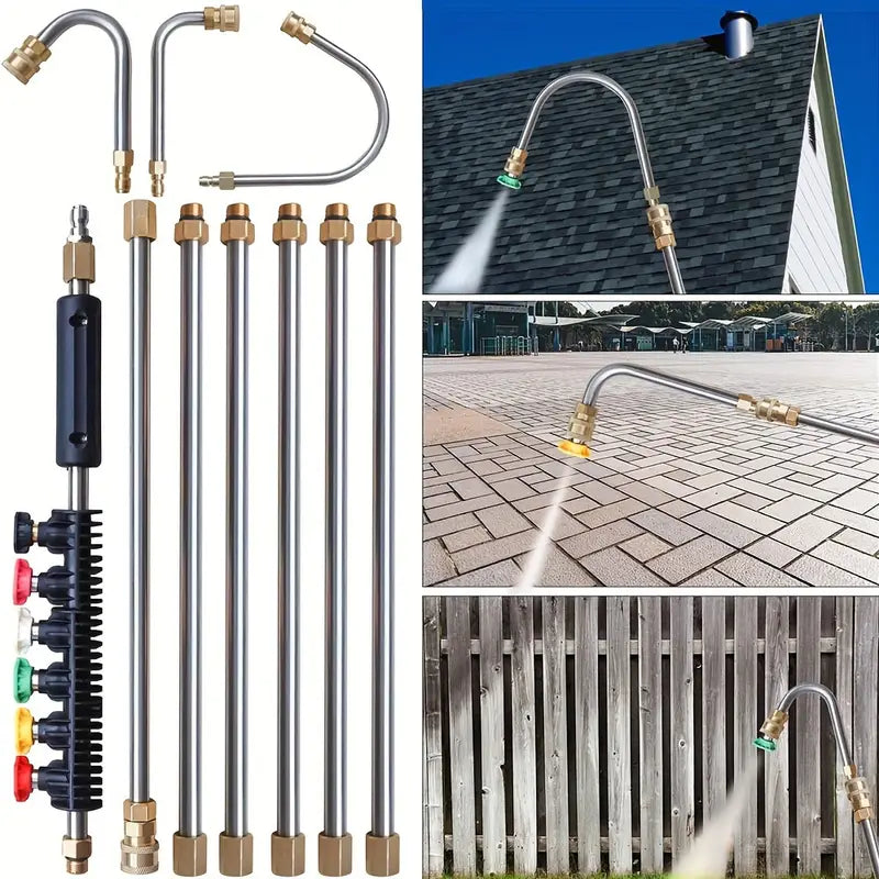 High Pressure Washer Extension Wand, 1/4" Quick Connect Power Washer Lance With 6 Nozzle Tips Home Improvement - DailySale