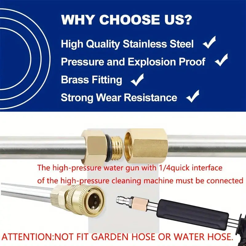 High Pressure Washer Extension Wand, 1/4" Quick Connect Power Washer Lance With 6 Nozzle Tips Home Improvement - DailySale