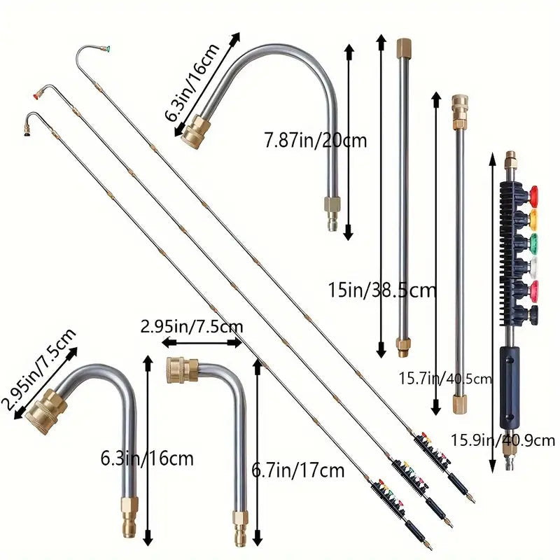 High Pressure Washer Extension Wand, 1/4" Quick Connect Power Washer Lance With 6 Nozzle Tips Home Improvement - DailySale