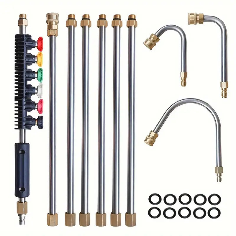 High Pressure Washer Extension Wand, 1/4" Quick Connect Power Washer Lance With 6 Nozzle Tips Home Improvement - DailySale