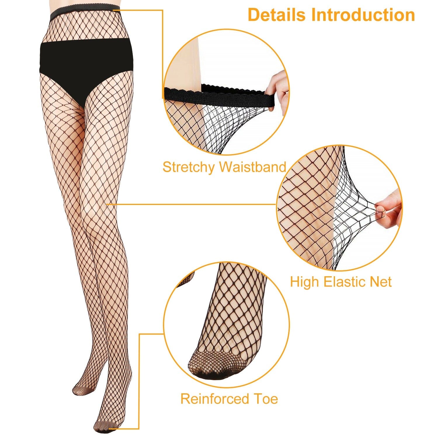 High Waist Pantyhose Stretchy Mesh Hollow Out Stockings Women's Swimwear & Lingerie - DailySale