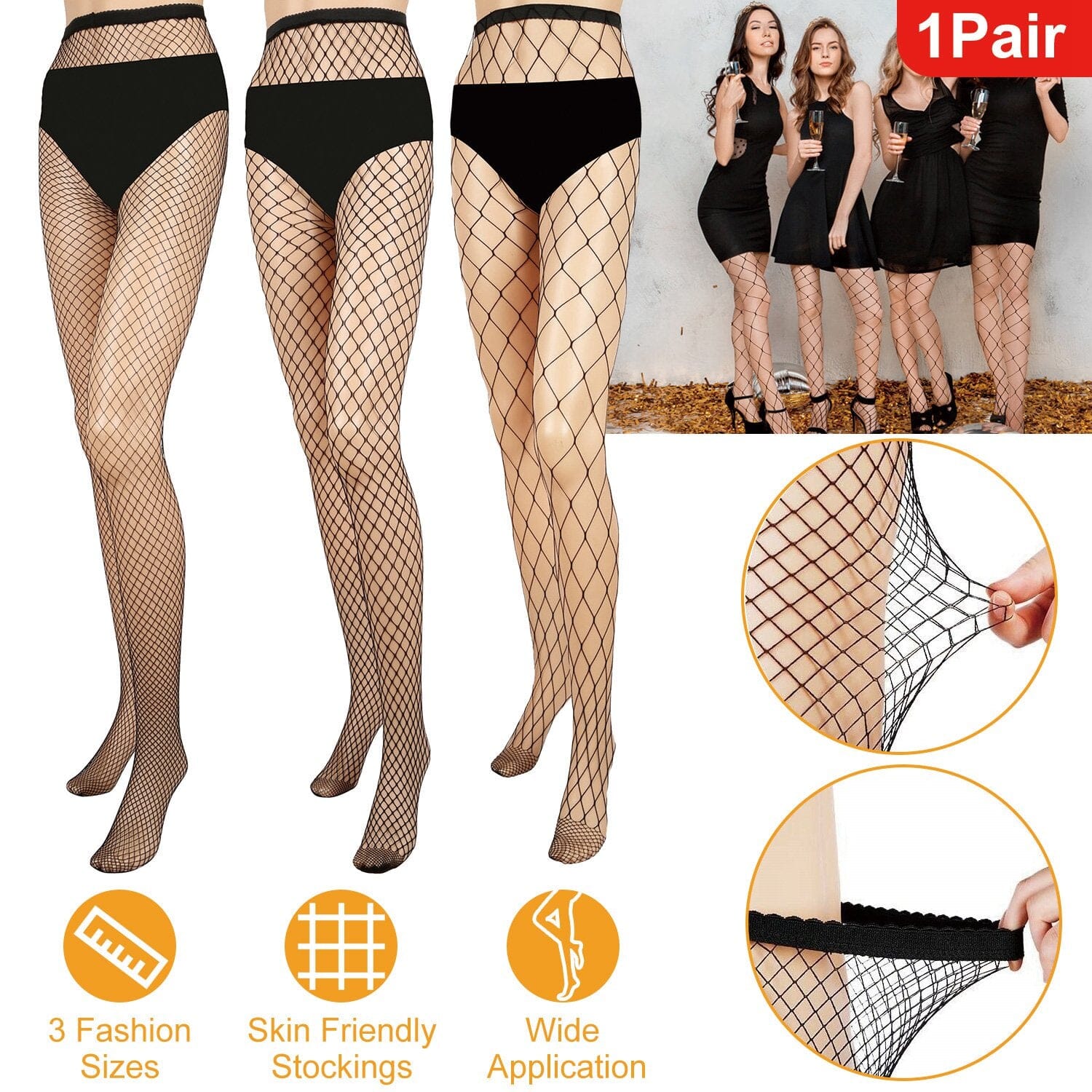 High Waist Pantyhose Stretchy Mesh Hollow Out Stockings Women's Swimwear & Lingerie - DailySale