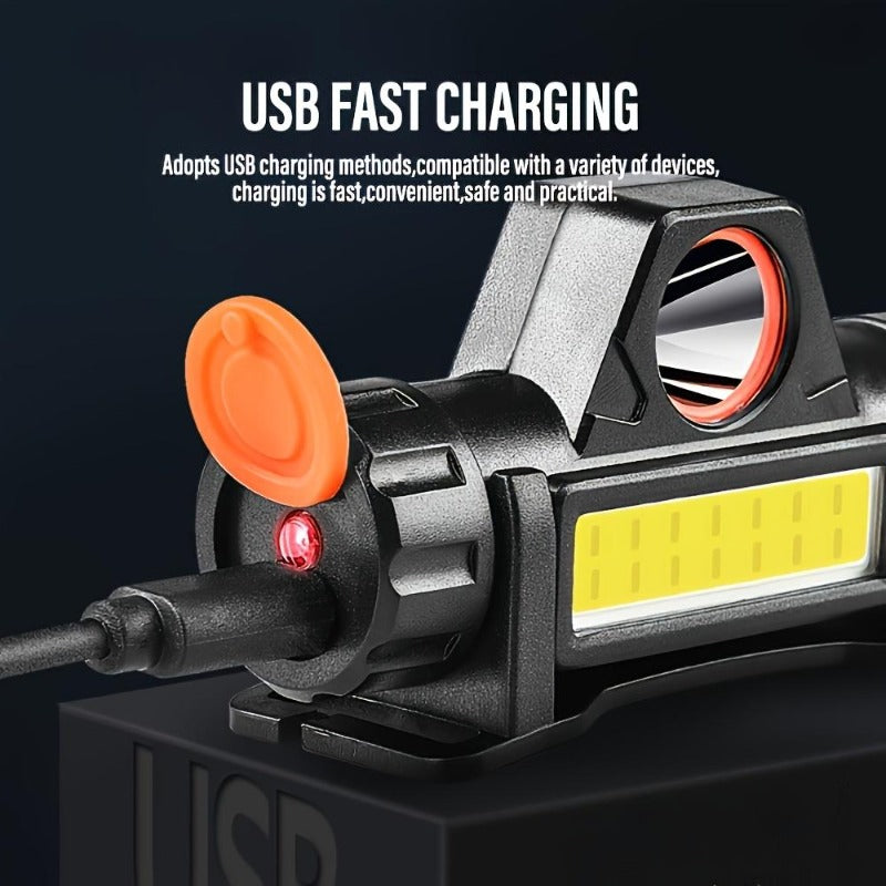 USB fast charging port on the headlamp