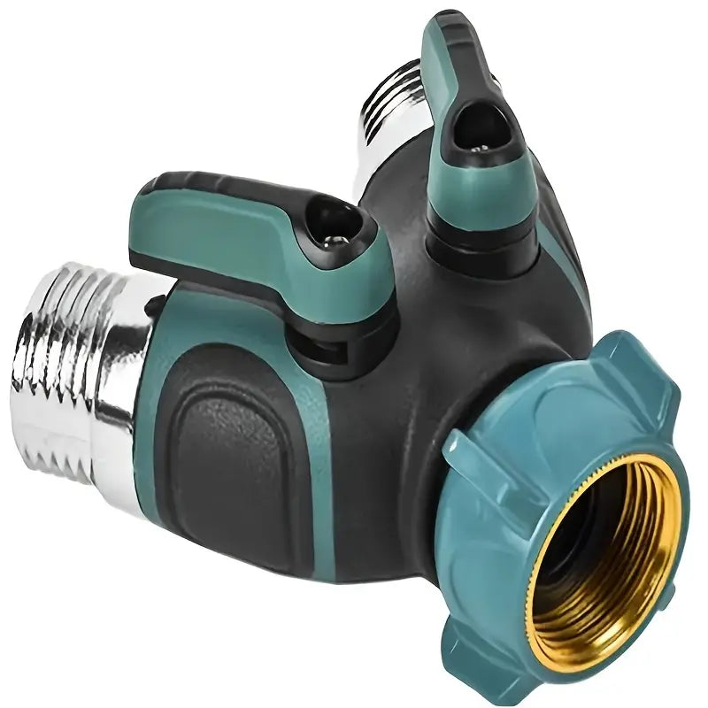 Hose Splitter 2 Way 3/4" Faucet Y Connector with Shut-off Valve Garden & Patio - DailySale