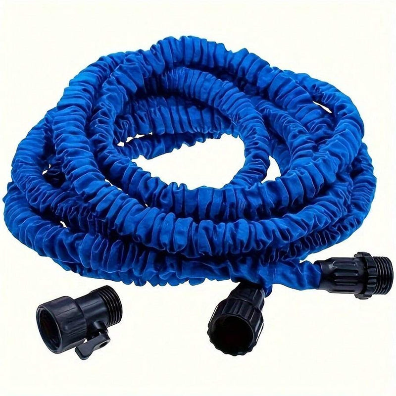 The hose expanded with threaded fittings at each end and no spray nozzle