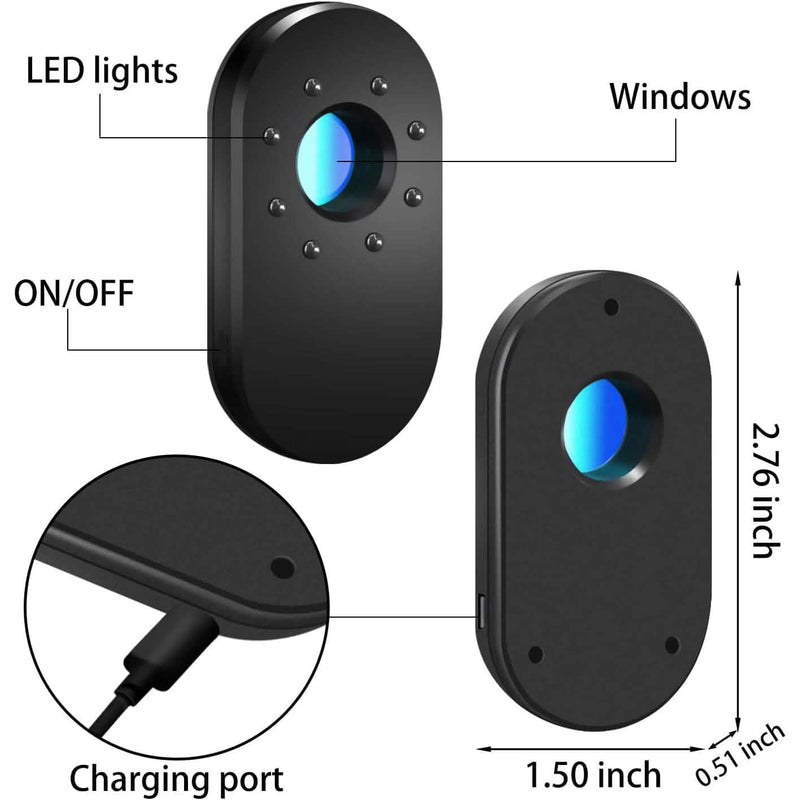 Hotel Hidden Camera Detector Finder, Infrared Detector, Travel Mini Portable Anti-Peeping Anti-Monitoring Camera Scanner Smart Home & Security - DailySale