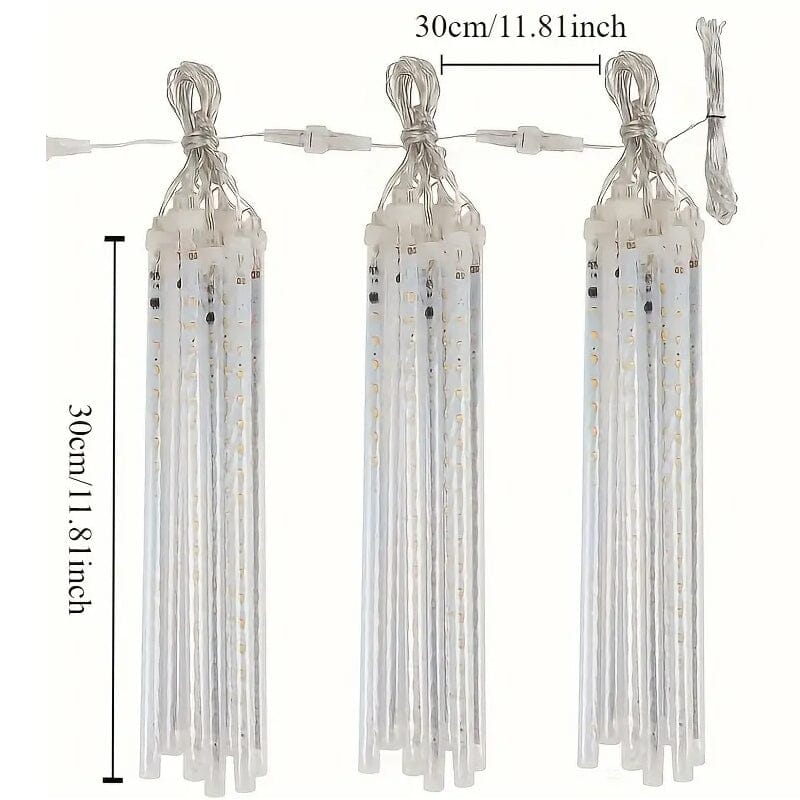 Icicle Snowfall Meteor Shower Outdoor Lights String & Fairy Lights - DailySale