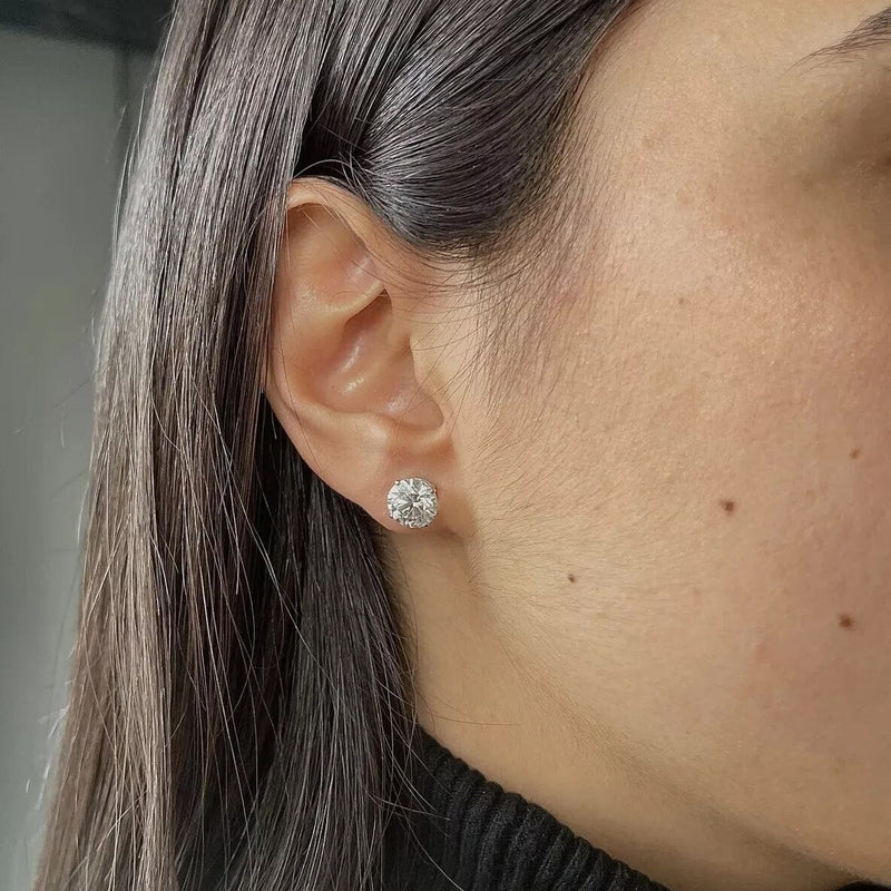 IGI Diamond Engagement Earrings VVS2 E Round 7.54 Ctw Lab Created Earrings - DailySale