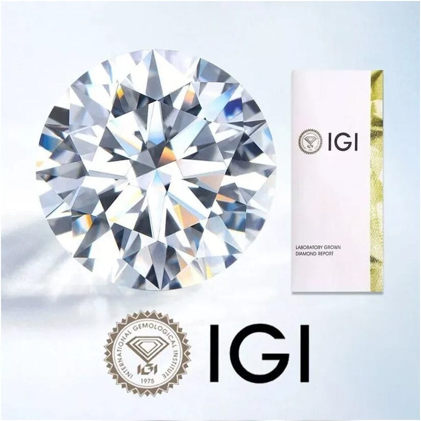 IGI, F/VS1, 3 CT Solitaire Lab-Grown Round Diamond Studs Earring 950 Platinum Earrings - DailySale