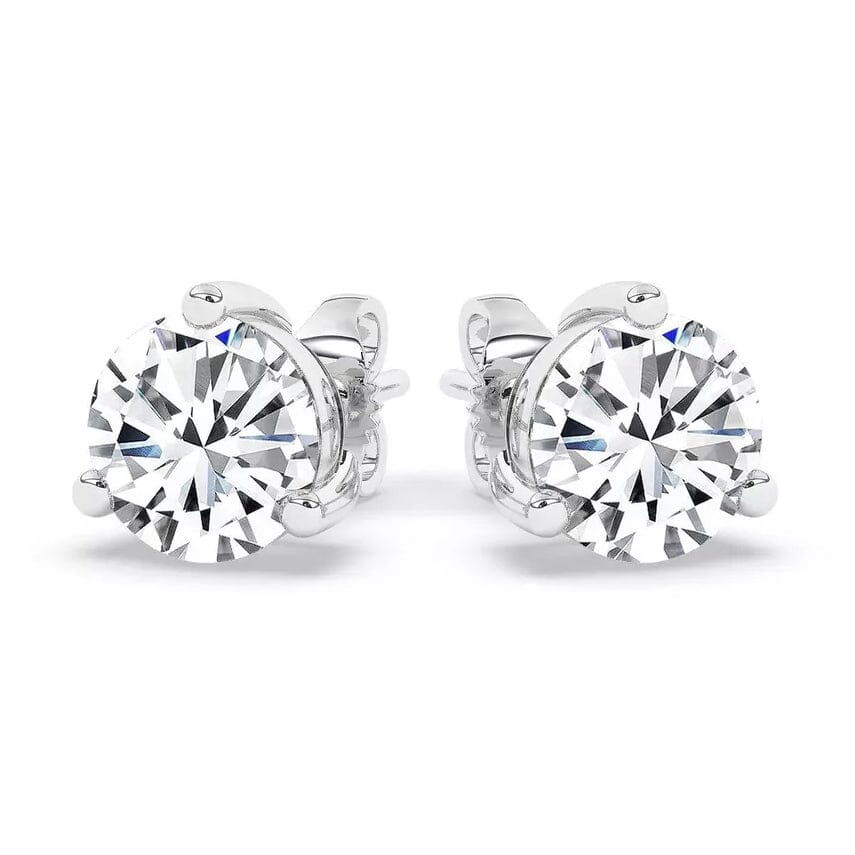 IGI, F/VS1, 3 CT Solitaire Lab-Grown Round Diamond Studs Earring 950 Platinum Earrings - DailySale