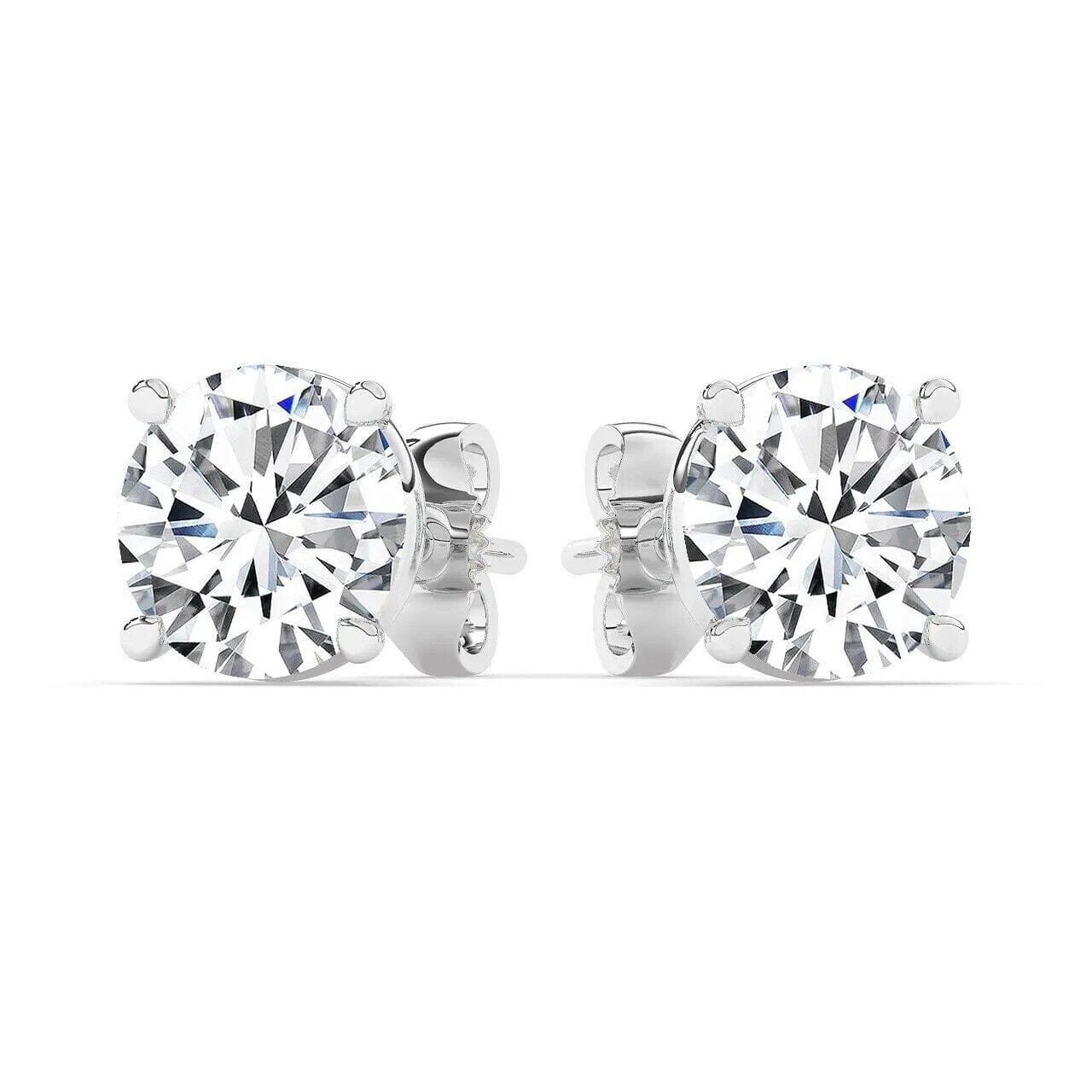 IGI, F/VS1, 4 CT Solitaire Lab-Grown Round Diamond Studs Earring, 950 Platinum Earrings - DailySale